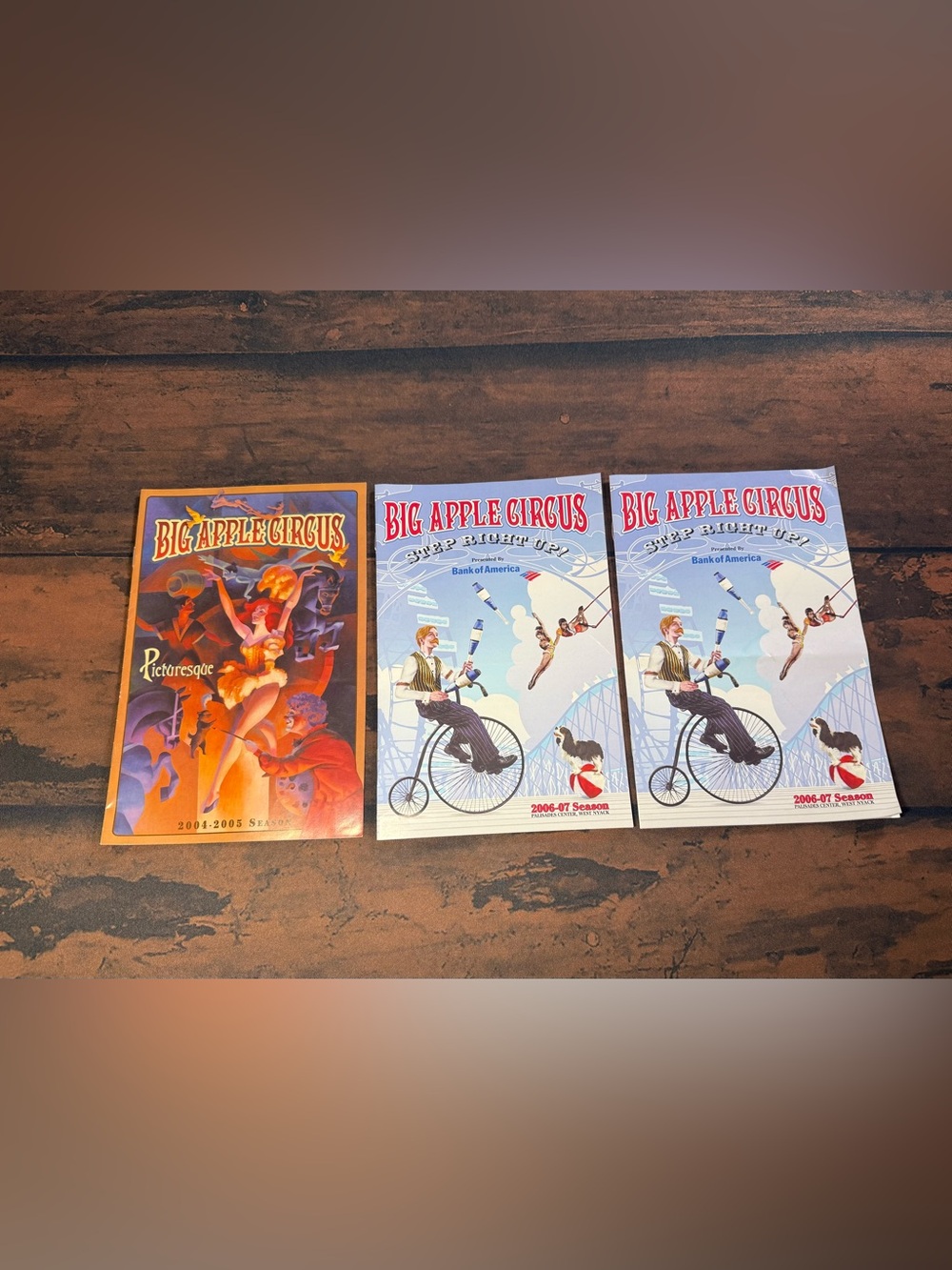 Big Apple Circus 3 Program Lot Picturesque 2004-2005 & Step Right Up 2006-07